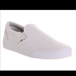 White slip on vans
